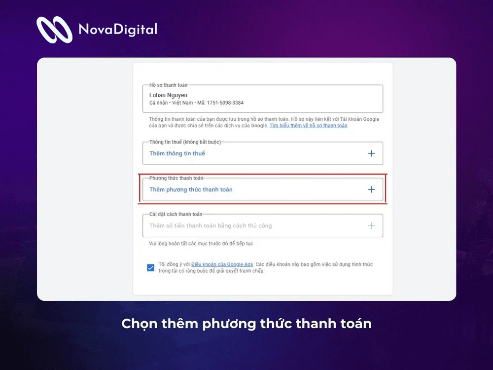 chọn phương thức thanh toán