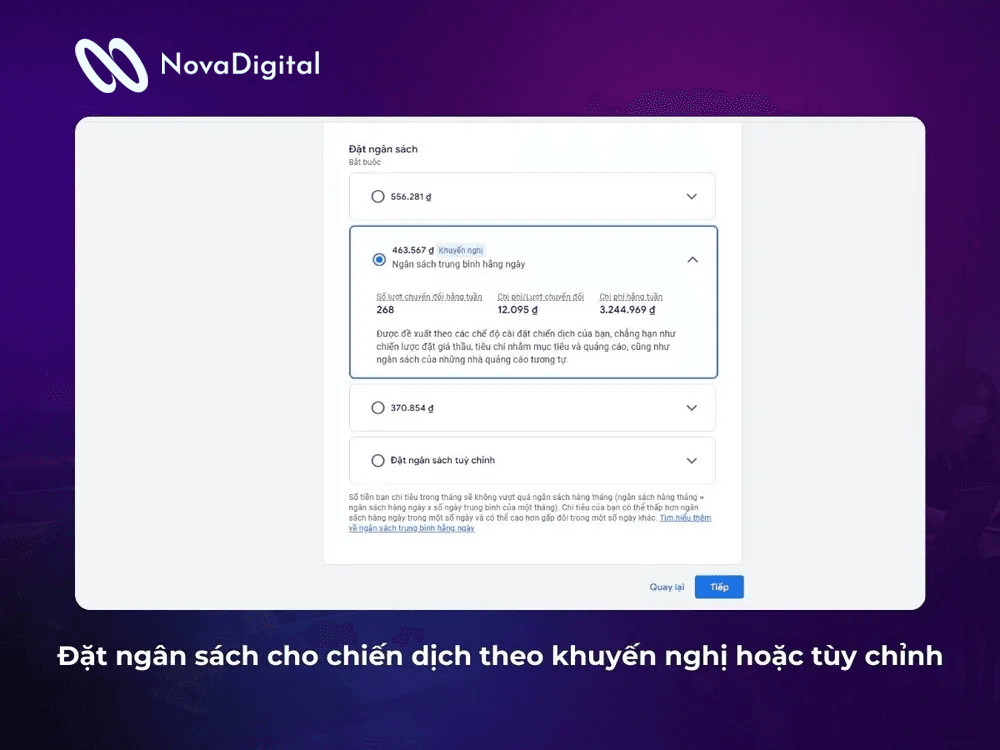 Đặt ngân sách chiến dịch