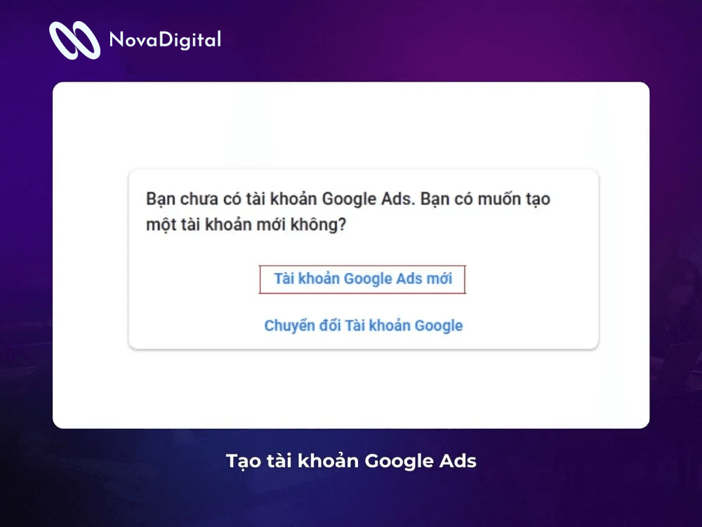 Tạo tài khoản google ads