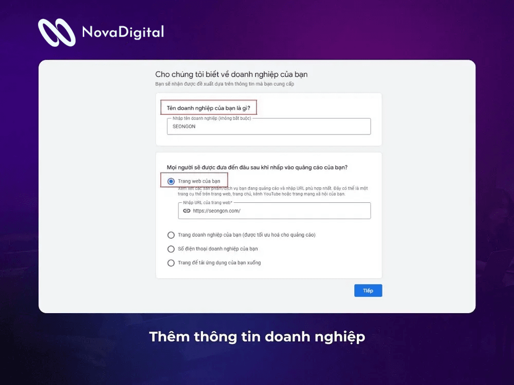thêm thông tin doanh nghiệp